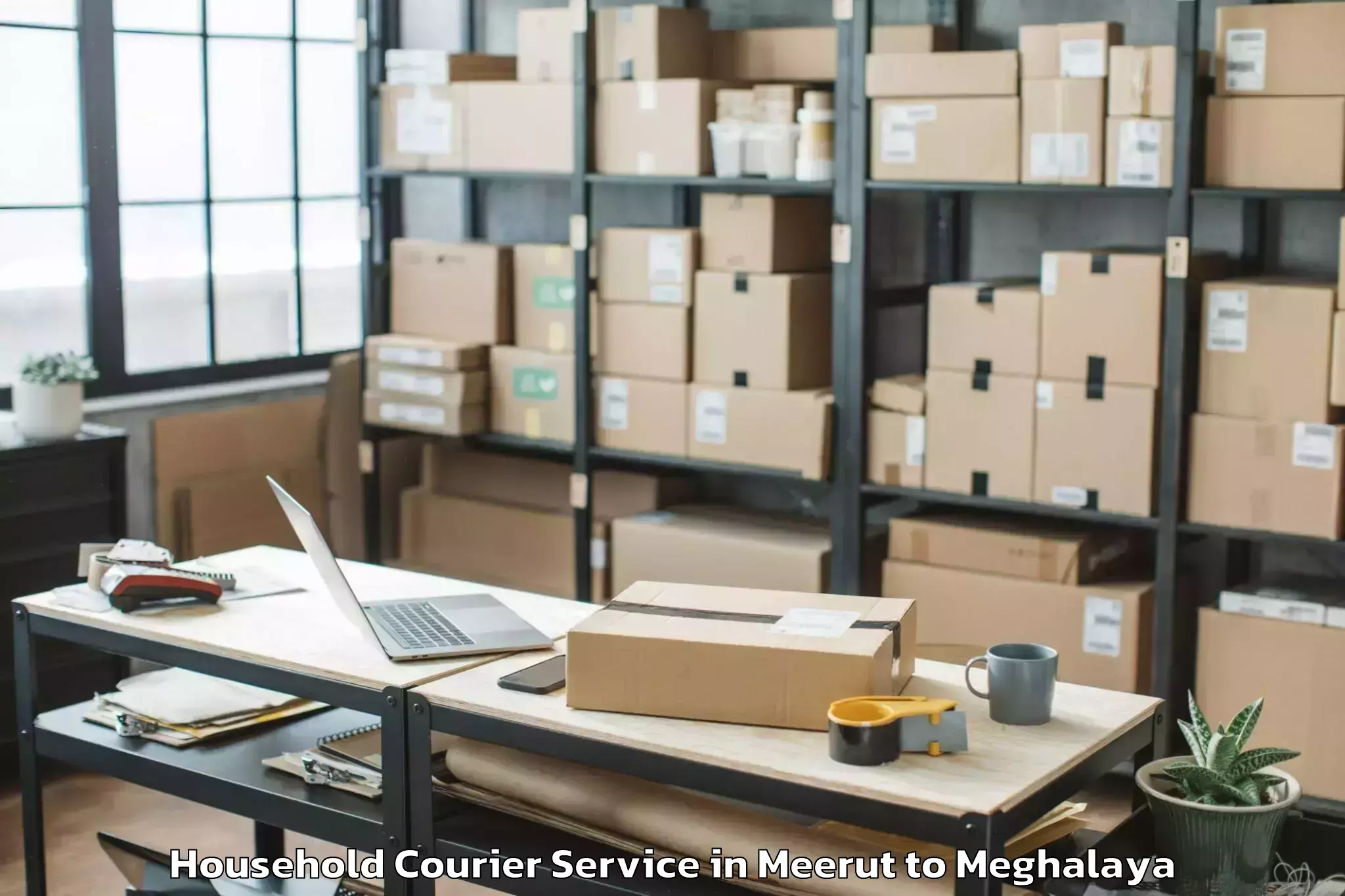 Top Meerut to Pynursla Household Courier Available